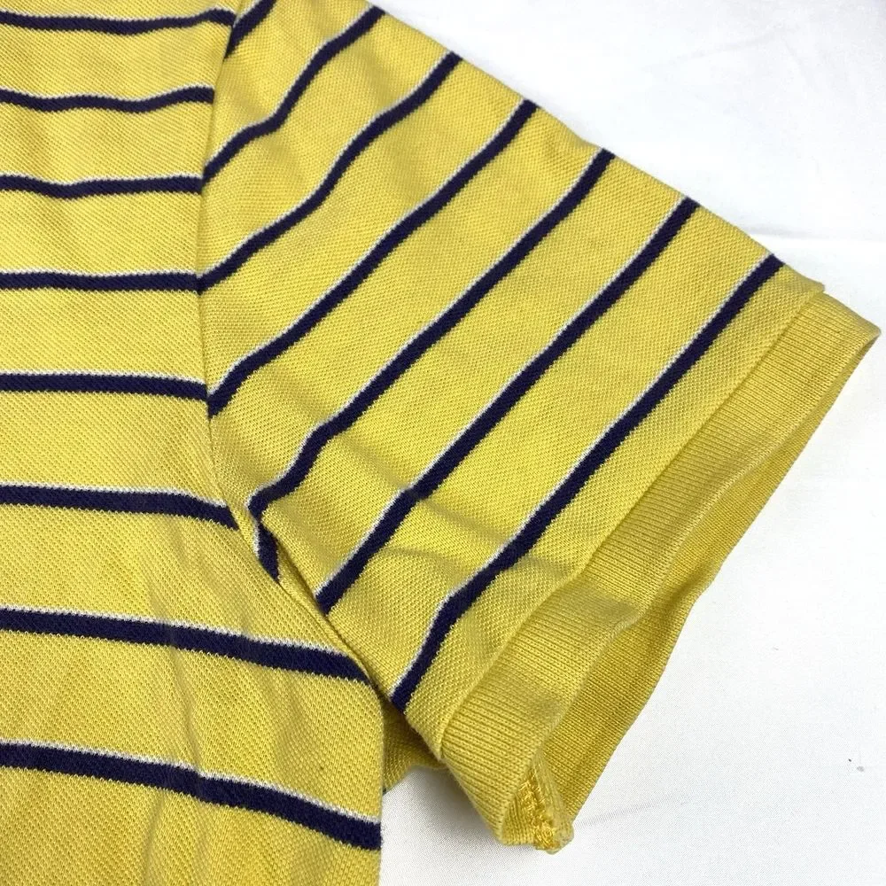 Polo Jeans Co Ralph Lauren Polo Shirt Men's Size XXL Yellow Striped Vintage Flag